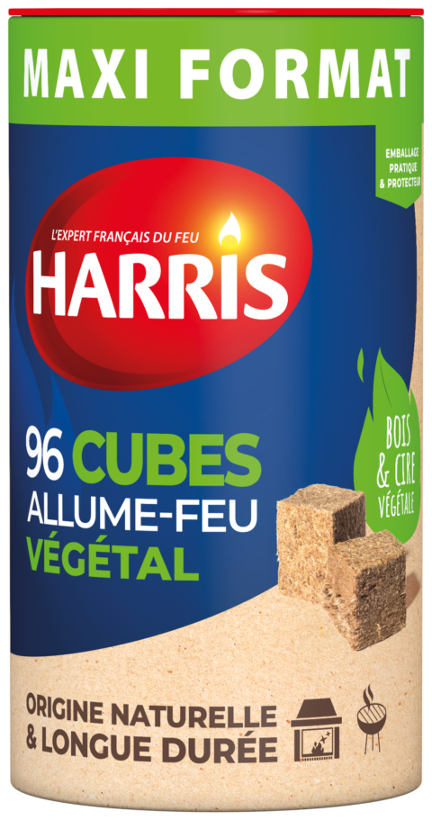 Cylindre 96 cubes allume-feu &#8211; 100% végétal, bois FSC®