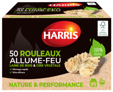 50 rouleaux allume-feu naturels &#8211; laine de bois &#038; cire végétale