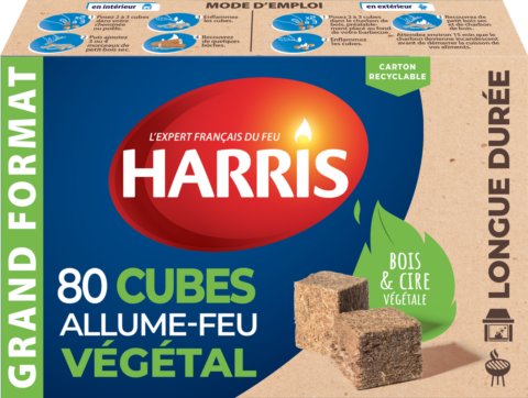 80 cubes allume-feu &#8211; 100% végétal, bois FSC®