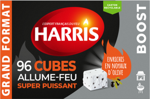 96 cubes allume-feu super puissants &#8211; BOOST aux noyaux d&rsquo;olive