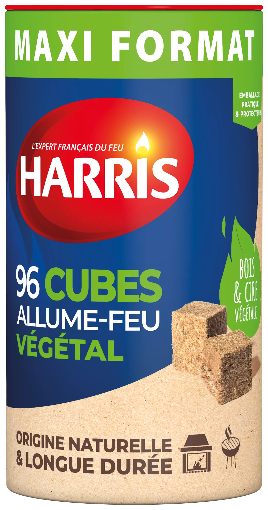 Cubes allume-feu, crème nettoyante et bûche de ramonage Harris