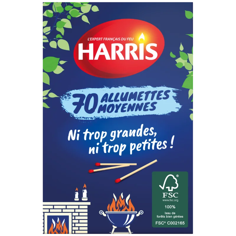 70 allumettes moyennes – bois certifié FSC®