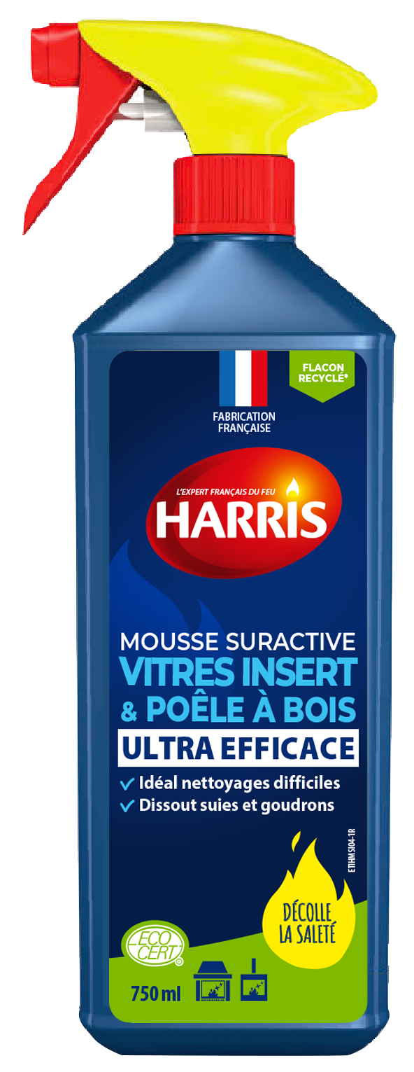 Mousse suractive pour vitres d’insert et poêle à bois ECOCERT 750ml