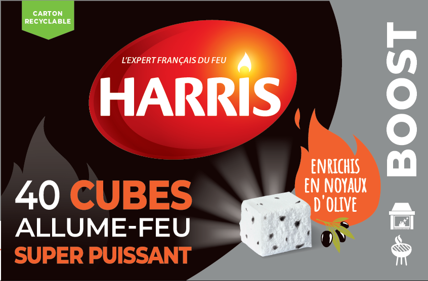 40 cubes allume-feu super puissants – BOOST aux noyaux d’olive