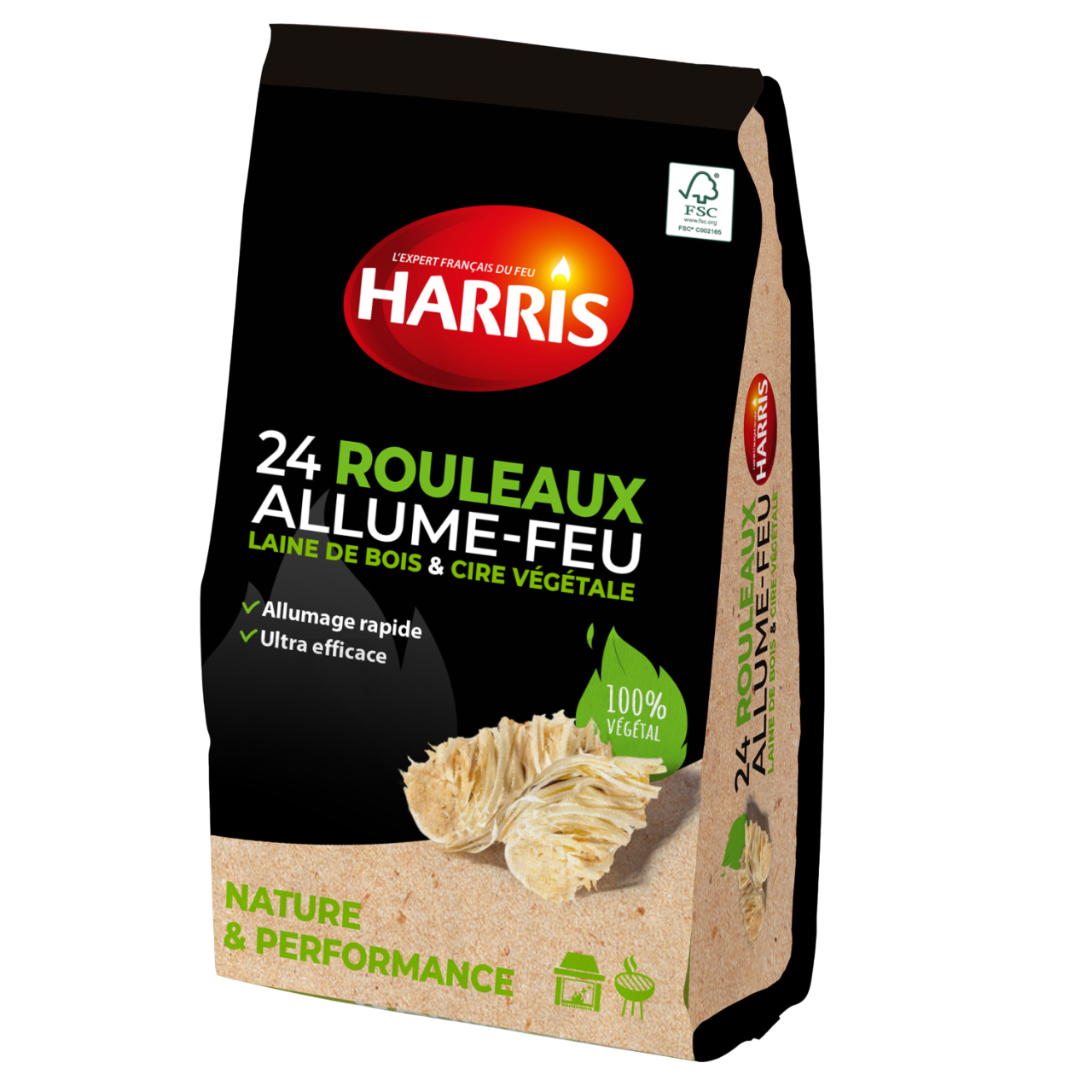 24 rouleaux allume-feu 100% naturels